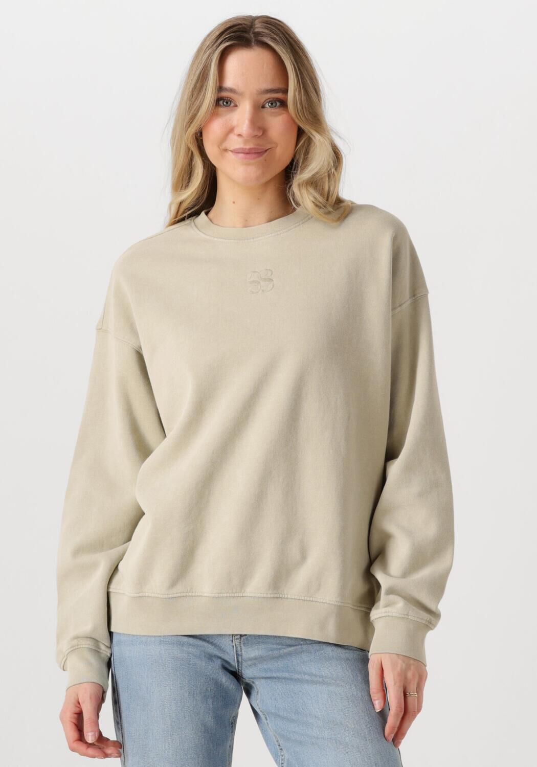 MY ESSENTIAL WARDROBE Dames Truien & Vesten Diegomw Logo Emb. Sweat Beige