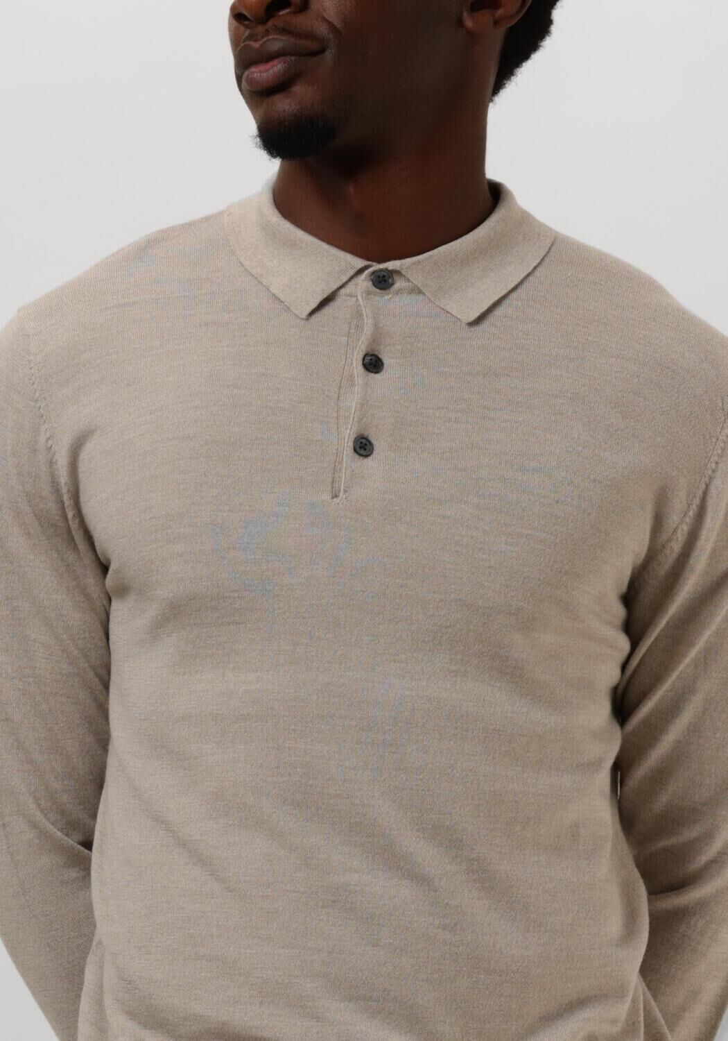 PROFUOMO Heren Polo's & T-shirts Polo Long Sleeve Beige