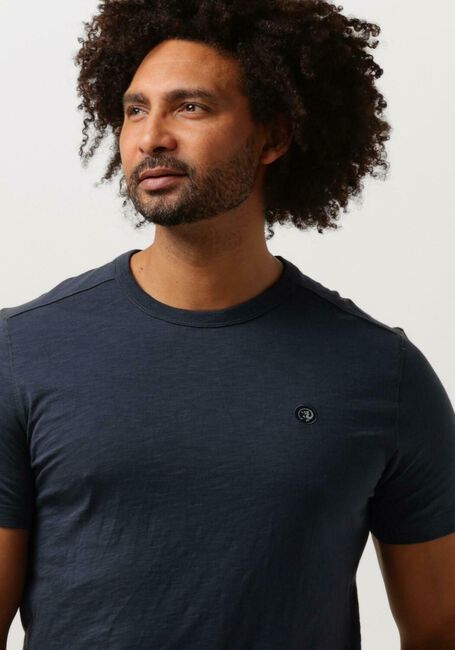 Donkerblauwe CAST IRON T-shirt SHORT SLEEVE R-NECK ORGANIC COTTON SLUB ESSENTIAL - large