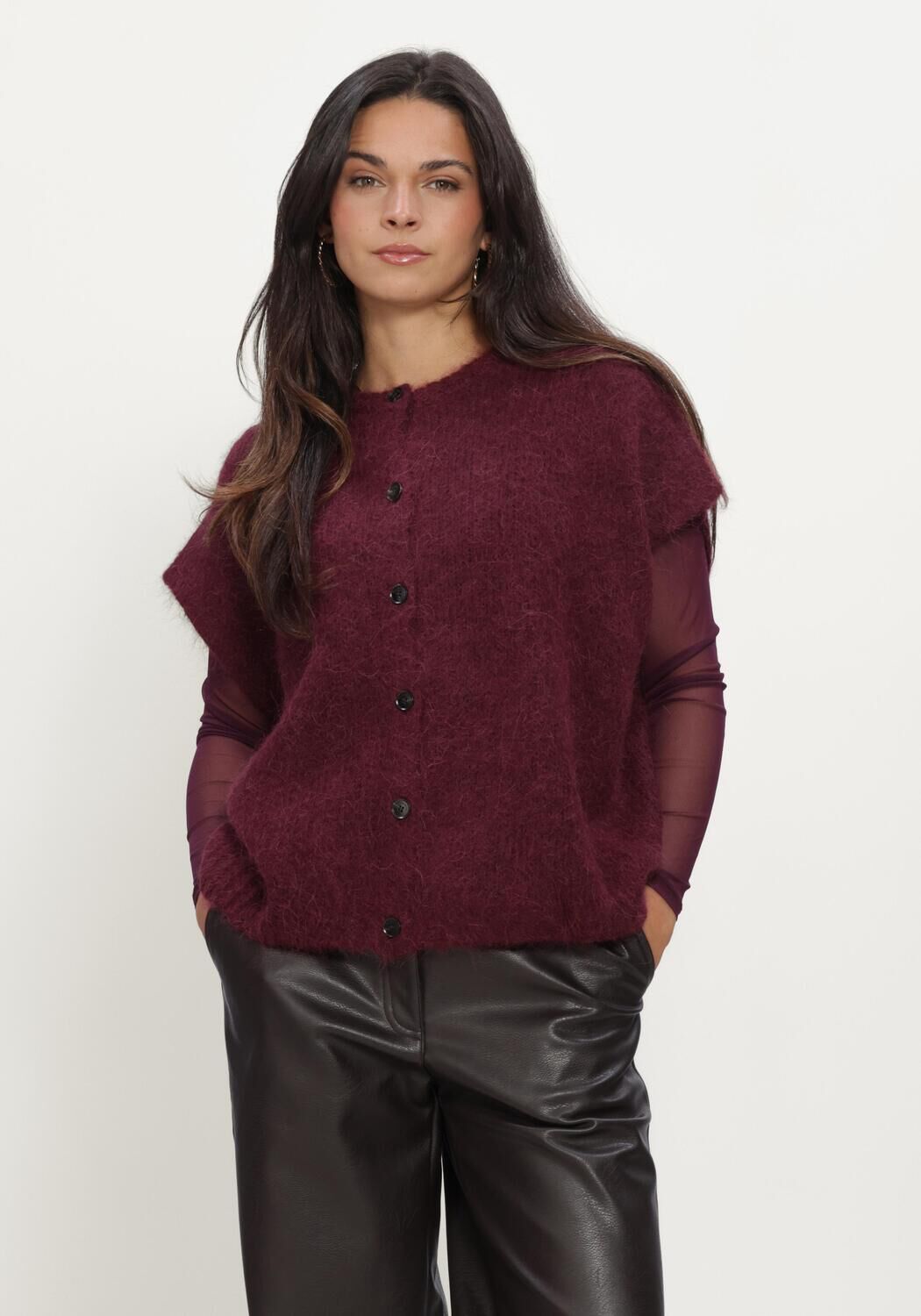 Bordeaux GRACE & MILA Spencer CARDIGAN - large