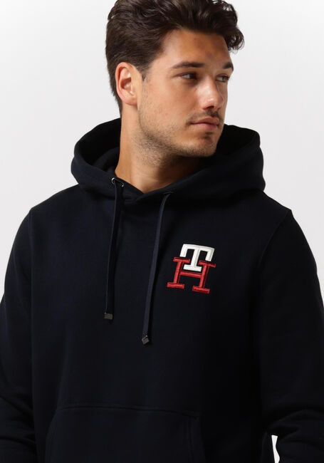 Donkerblauwe TOMMY HILFIGER Sweater ESSENTIAL MONOGRAM HOODY - large