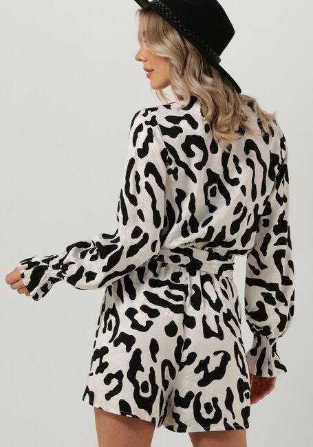 Zwarte ALIX THE LABEL Playsuits LADIES WOVEN BIG ANIMAL JACQUARD PLAYSUIT - large