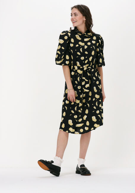 Zwarte OBJECT Midi jurk MESA 2/4 SHIRT DRESS - large
