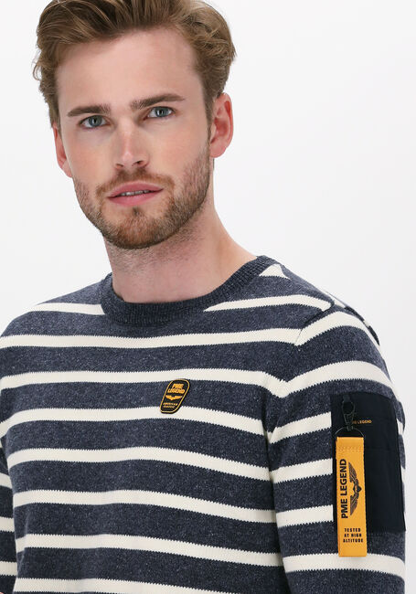Blauwe PME LEGEND Trui R-NECK COTTON RIB - large