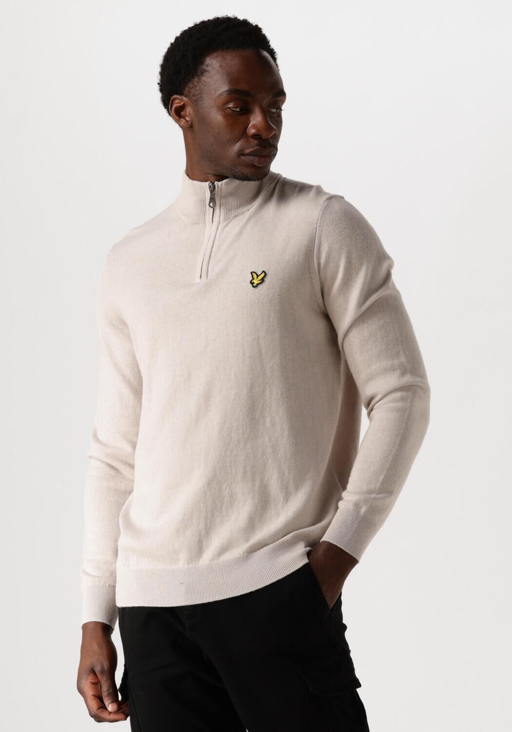 LYLE & SCOTT Heren Truien & Vesten Cotton Merino Quarter Zip Jumper Beige