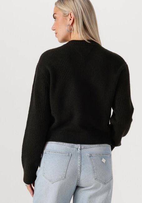Zwarte TOMMY JEANS Sweater TJW MELANGE FLAG SWEATER RIB EXT - large