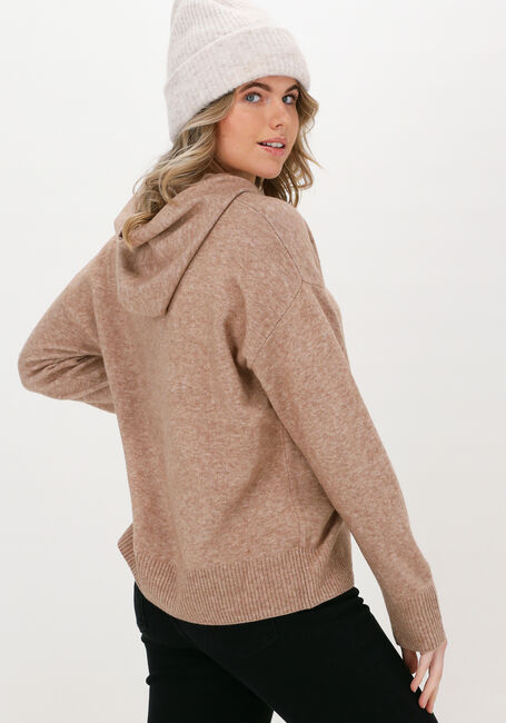 Beige SELECTED FEMME Trui SLFNOVAH LS KNIT HOODIE B - large