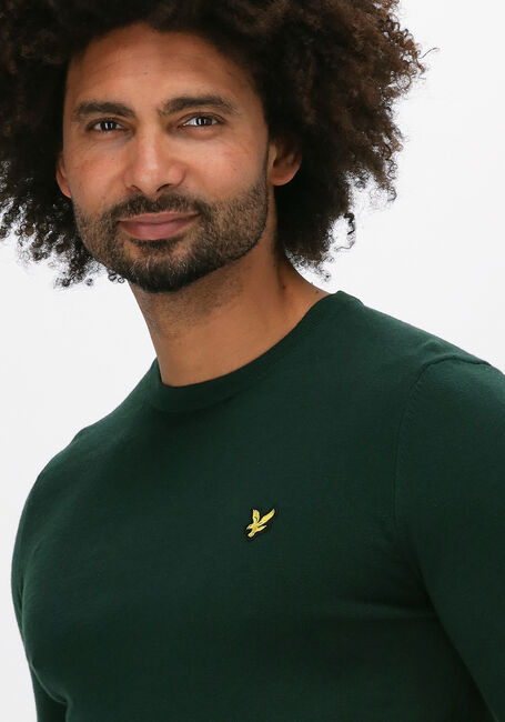 Groene LYLE & SCOTT Trui CREW NECK COTTON MERINO JUMPER - large