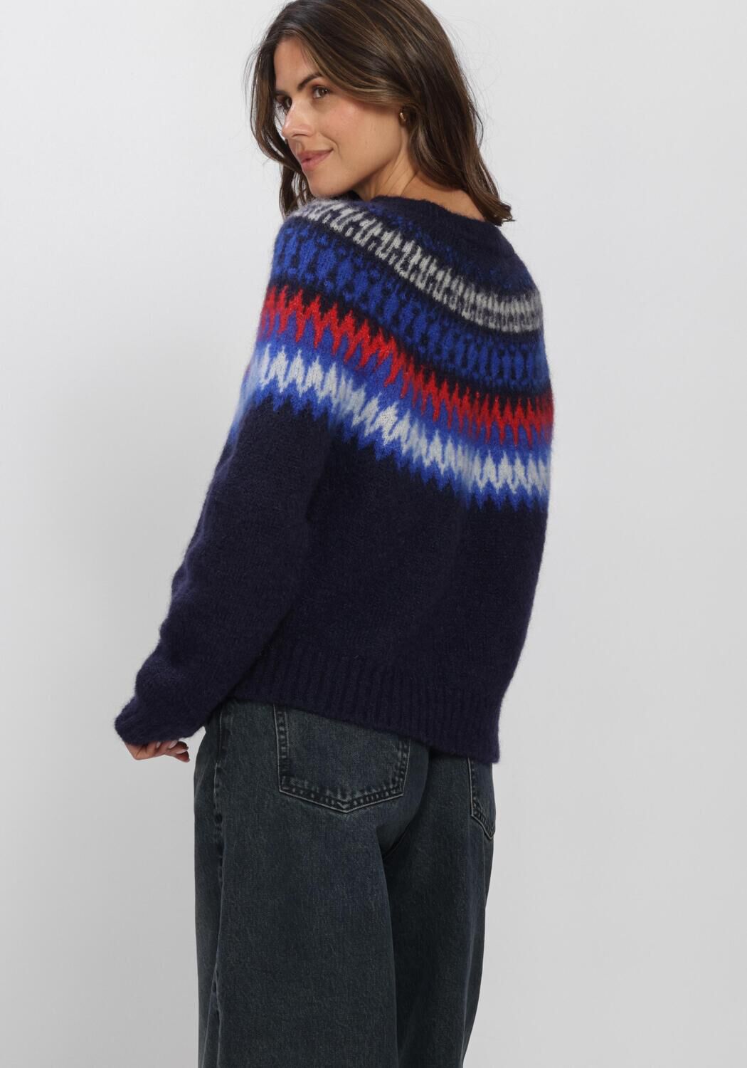 Donkerblauwe BY-BAR Trui JACKIE PULLOVER - large