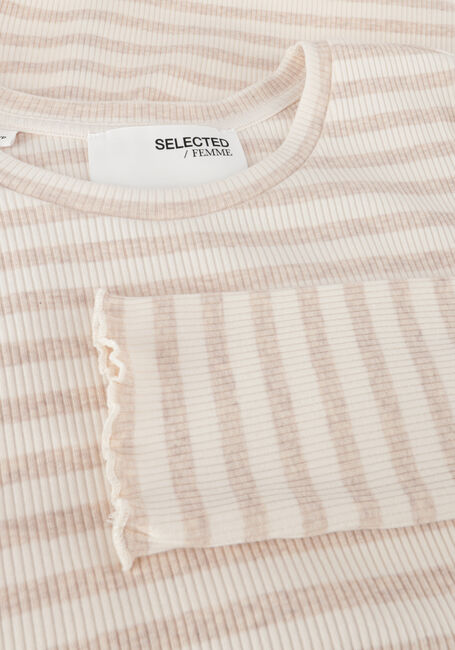 Beige SELECTED WOMEN Tops & T-shirts SLFANNA LS CREW NECK TEE STRIPE Beige SELECTED WOMEN Tops & T-shirts SLFANNA LS CREW NECK TEE STRIPE - large
