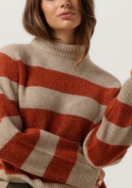 MOS MOSH Manja Claliz Stripe Knit Top Spicy Orange