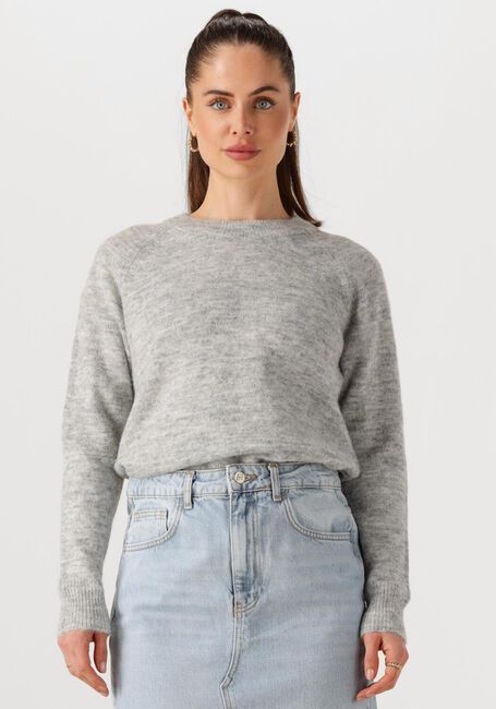 Lichtgrijze SELECTED FEMME Trui LULU LS KNIT O-NECK B - large