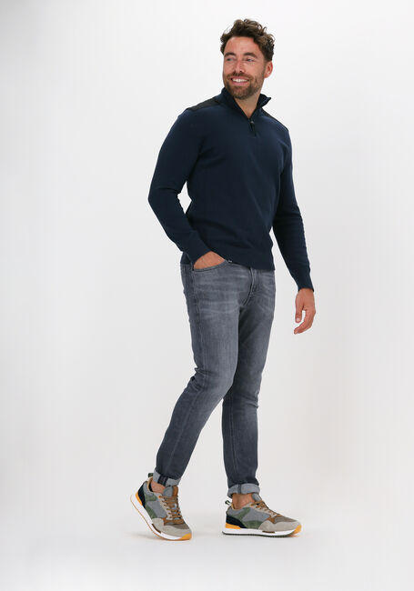 Blauwe CALVIN KLEIN Trui MIX MEDIA QUARTER ZIP - large