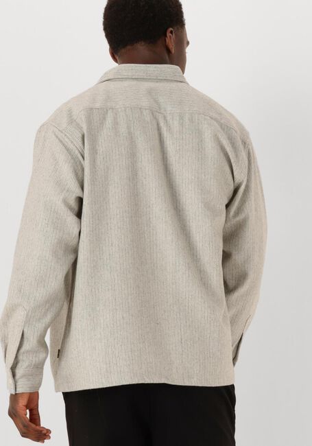 Lichtgrijze WOODBIRD Overshirt BUZO WOOL SHIRT - large