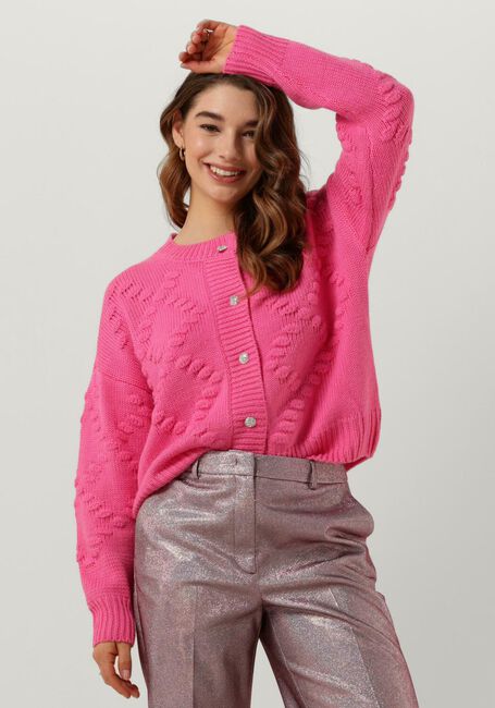 Roze CO'COUTURE Vest BUBBLE KNIT CARDIGAN - large
