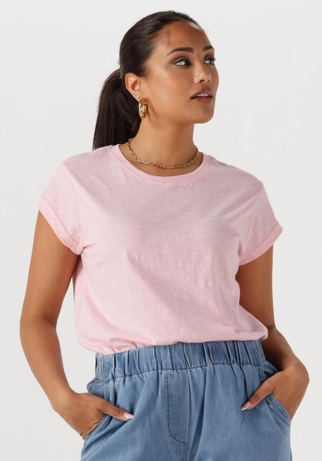 MINUS Dames Tops & T-shirts Leti Tee Lichtroze
