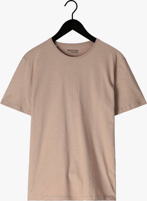 Beige SELECTED HOMME T-shirt SLHPAN LINEN SS O-NECK - large