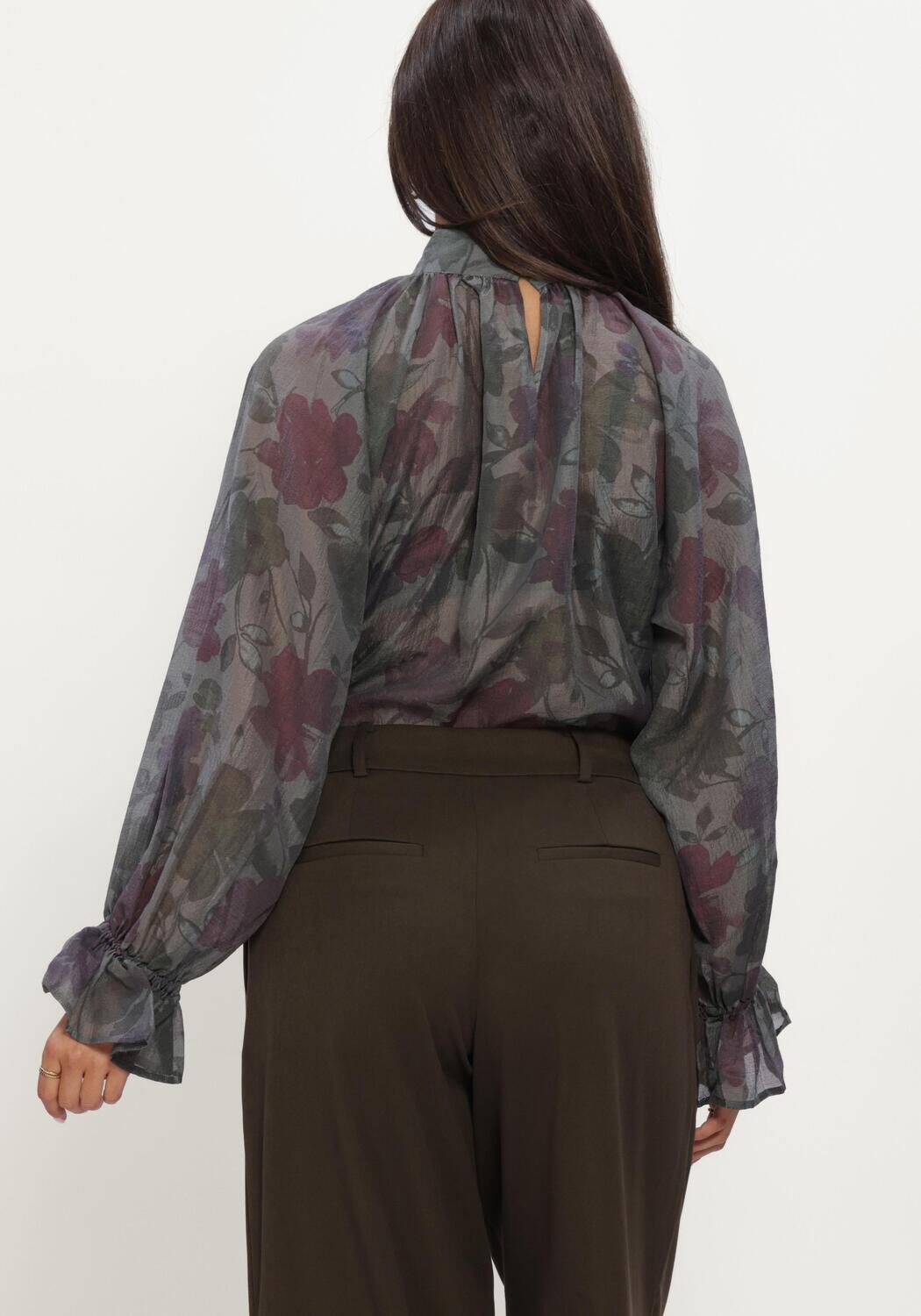 Grijze MSCH COPENHAGEN Blouses MSCHJAQUELINA TOP AOP - large