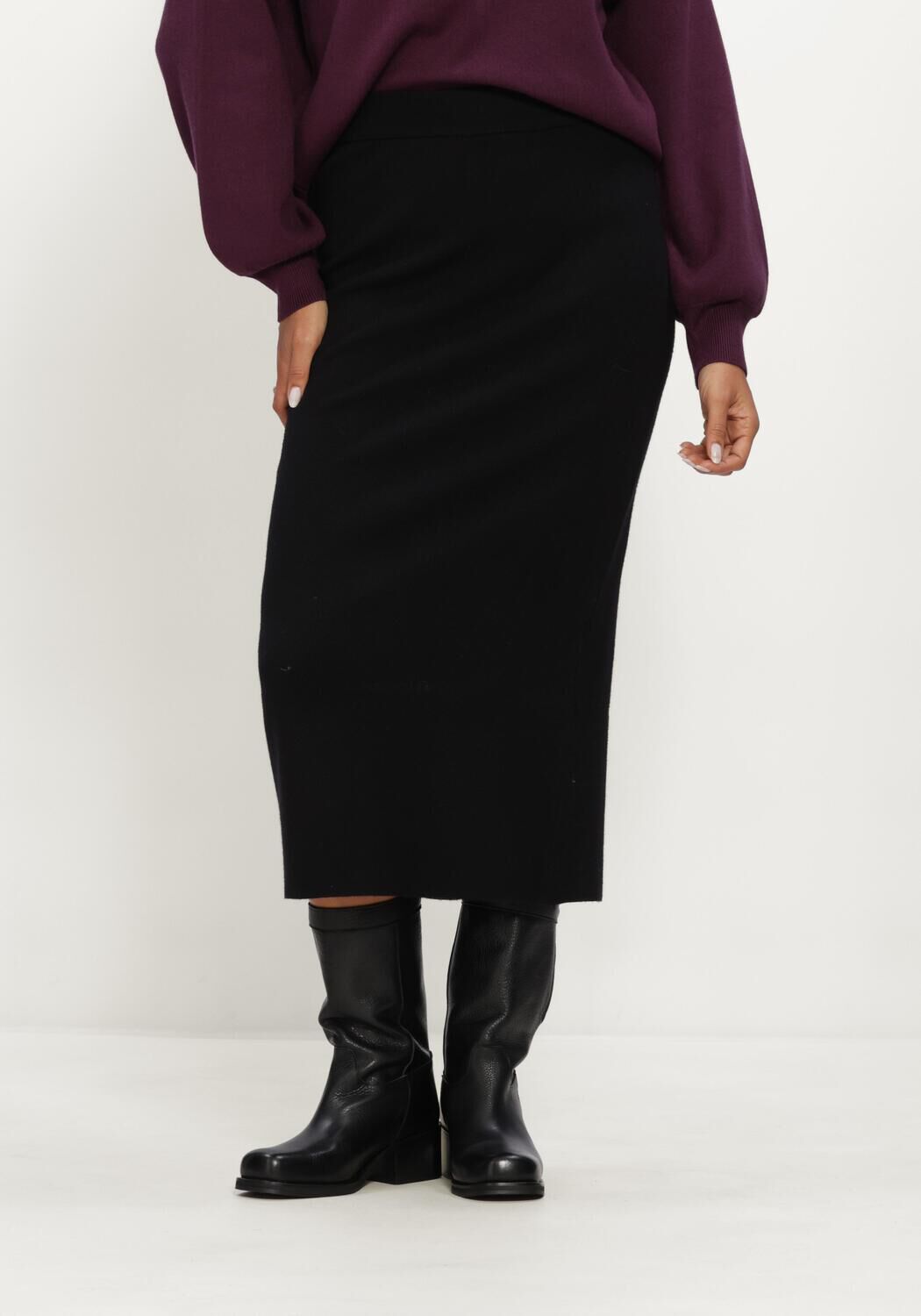 Zwarte MSCH COPENHAGEN Midirok MSCHAGATHA EAST HW SKIRT - large