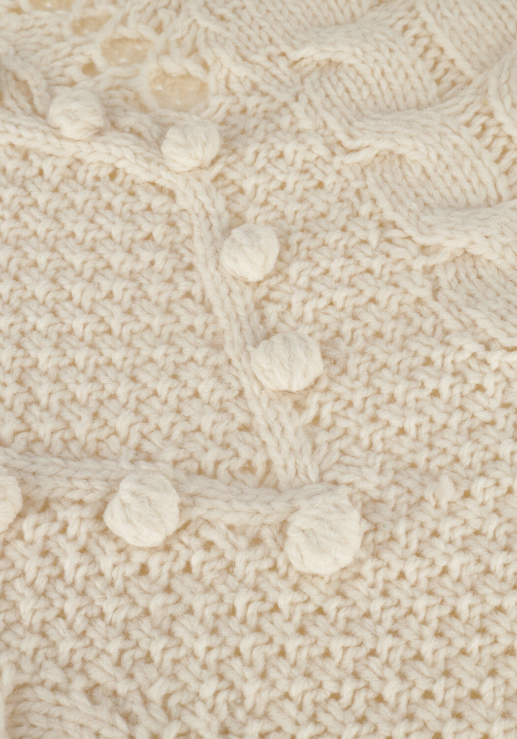 Beige OBJECT Coltrui ALISON KNIT L/S PULLOVER - large