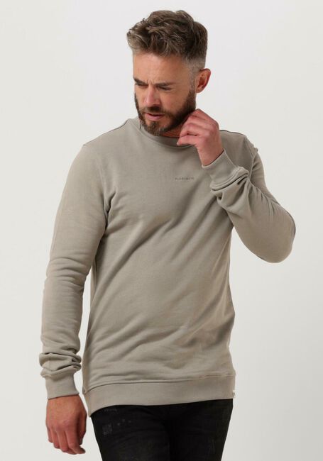Taupe PUREWHITE Trui CREWNECK WITH ARTWORK PATCH ON BACK - large
