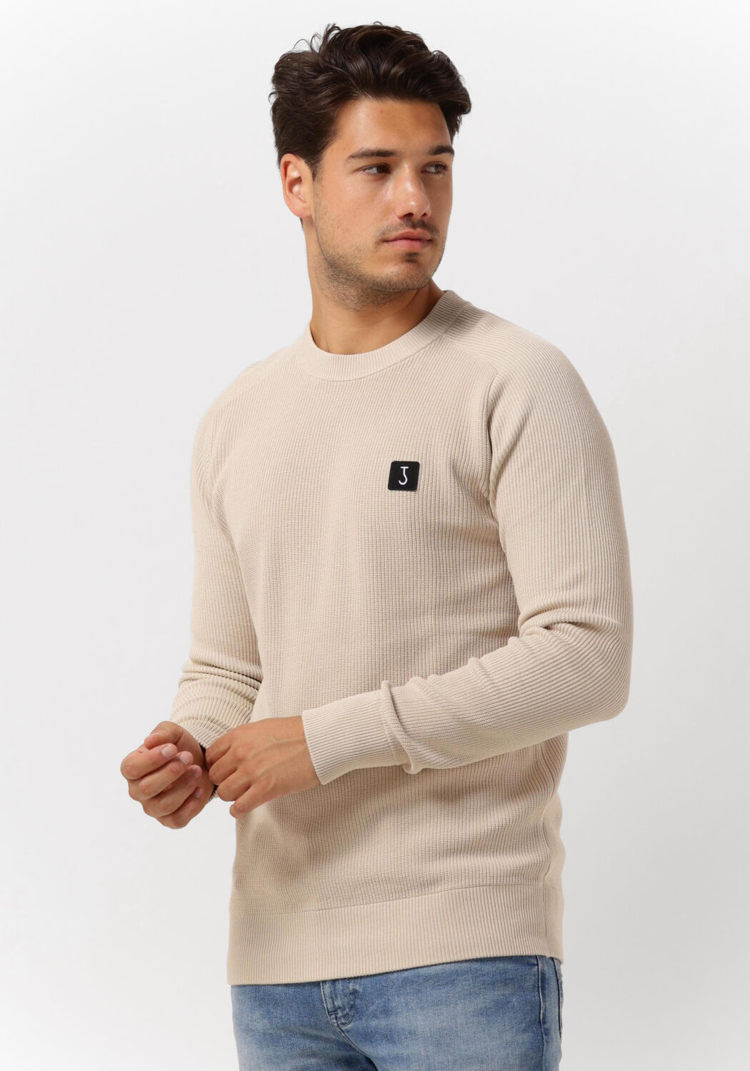 beige butcher of blue trui larsen crew knit