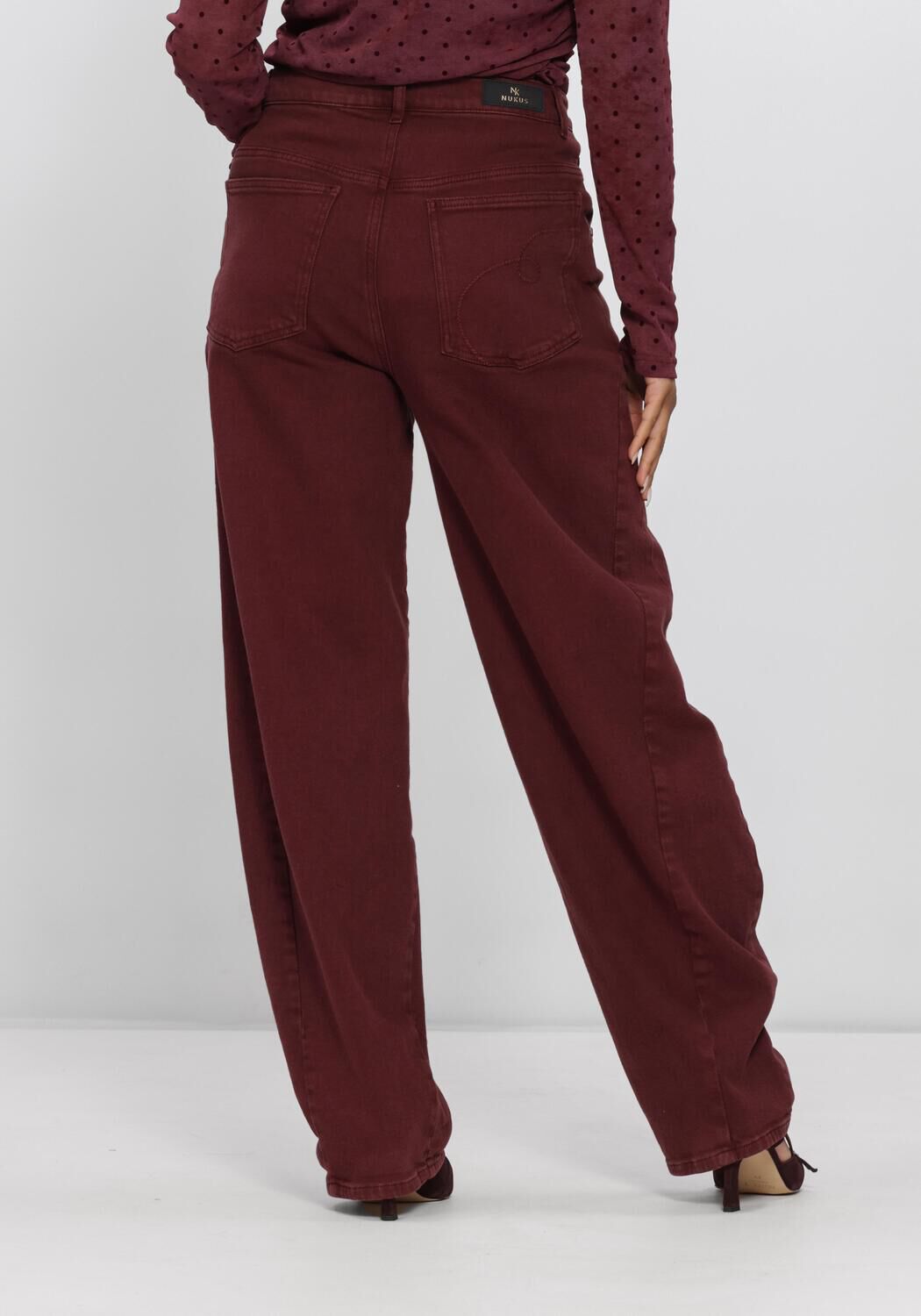 Bordeaux NUKUS Wijde broek PETRA PANTS - large
