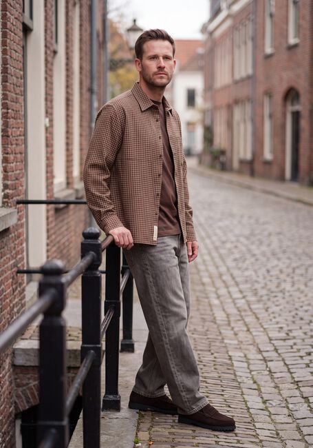 Bruine WOODBIRD Casual overhemd WBBUZO MAN CHECK SHIRT - large