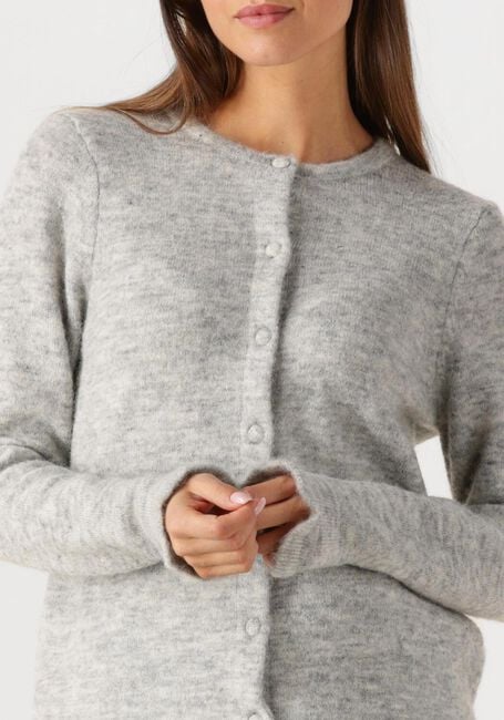 Lichtgrijze SELECTED WOMEN Vest SLFLULU FRILL LS KNIT CARDIGAN - large