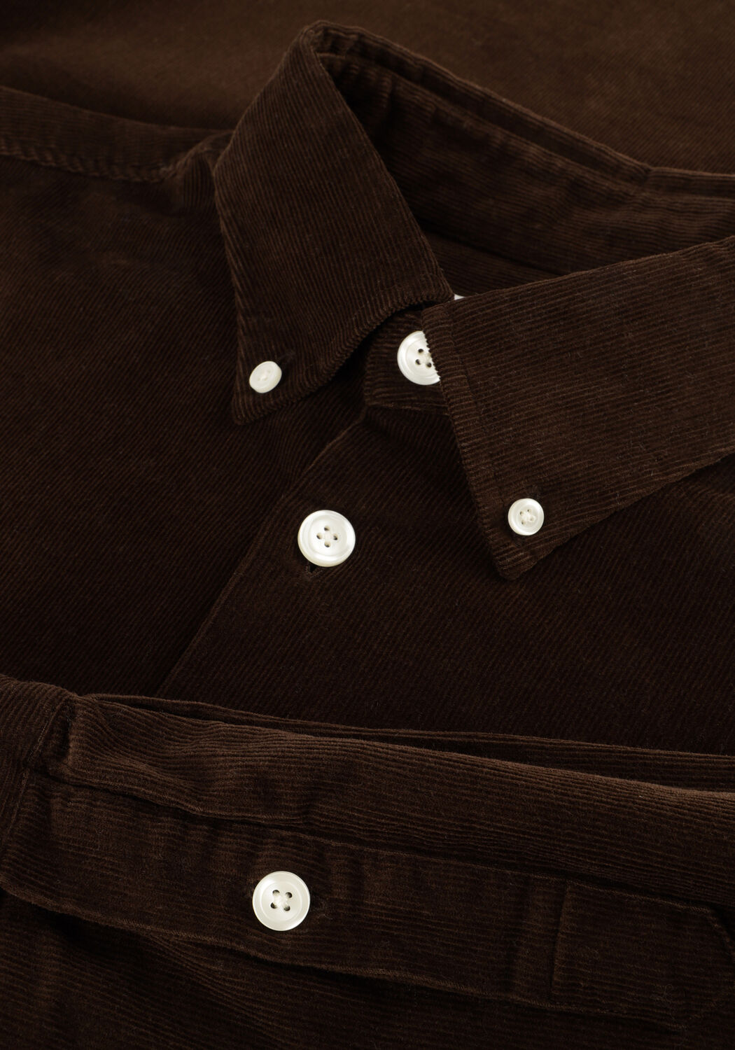 Bruine SELECTED MEN Casual overhemd SLHREGDANNI CORD BD LS SHIRT - large