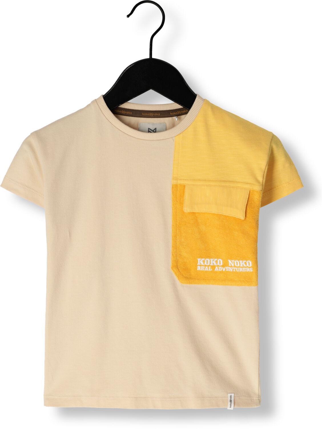Koko Noko T-shirt beige geel Jongens Katoen Ronde hals Effen 104