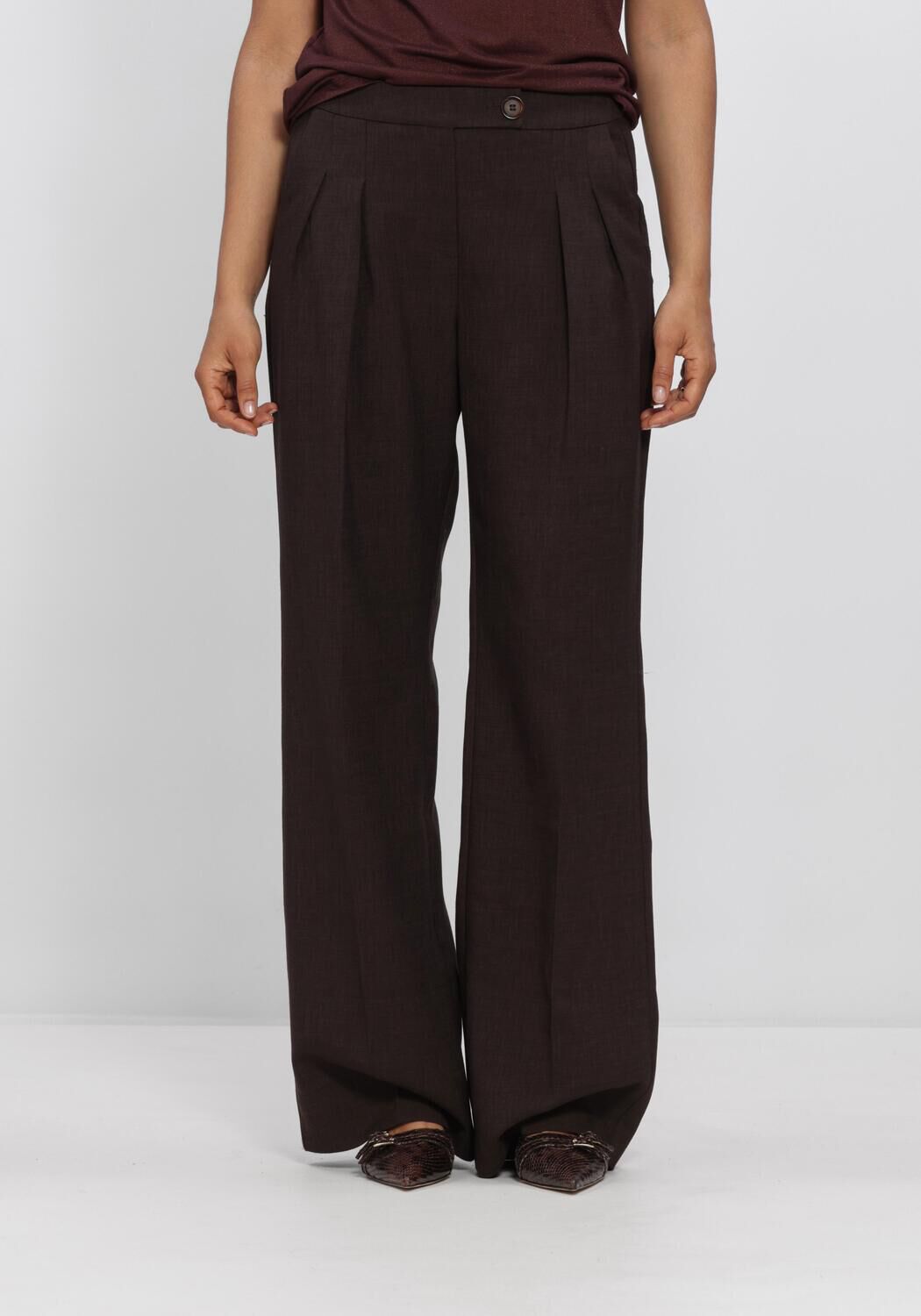 Bruine AIMEE THE LABEL Broeken OCEANW6 TROUSERS - large