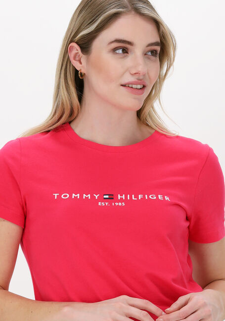 Roze TOMMY HILFIGER T-shirt REGULAR HILFIGER C-NK TEE SS - large