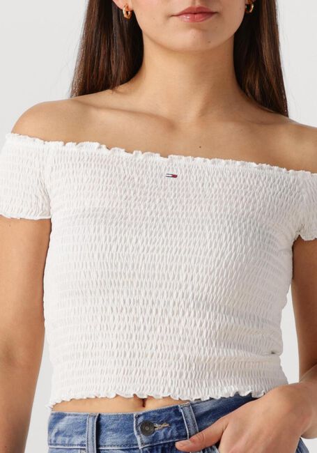 Witte TOMMY JEANS Top TJW CRP SMOCK TOP - large