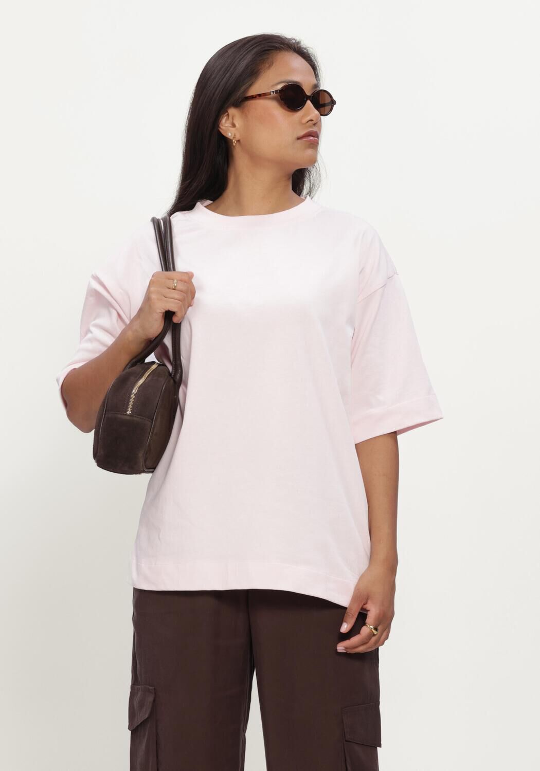 Lichtroze MINUS T-shirt MSGAMMA GOTS LONG T-SHIRT - large