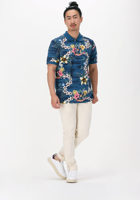 Blauwe SCOTCH & SODA Casual overhemd PRINTED PIQUE POLO IN ORGANIC COTTON - large