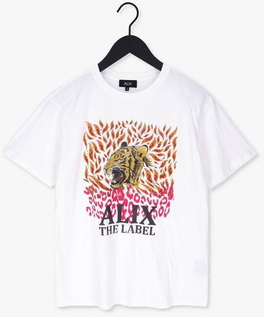 Witte ALIX THE LABEL T-shirt FIRE TIGER TSHIRT - large