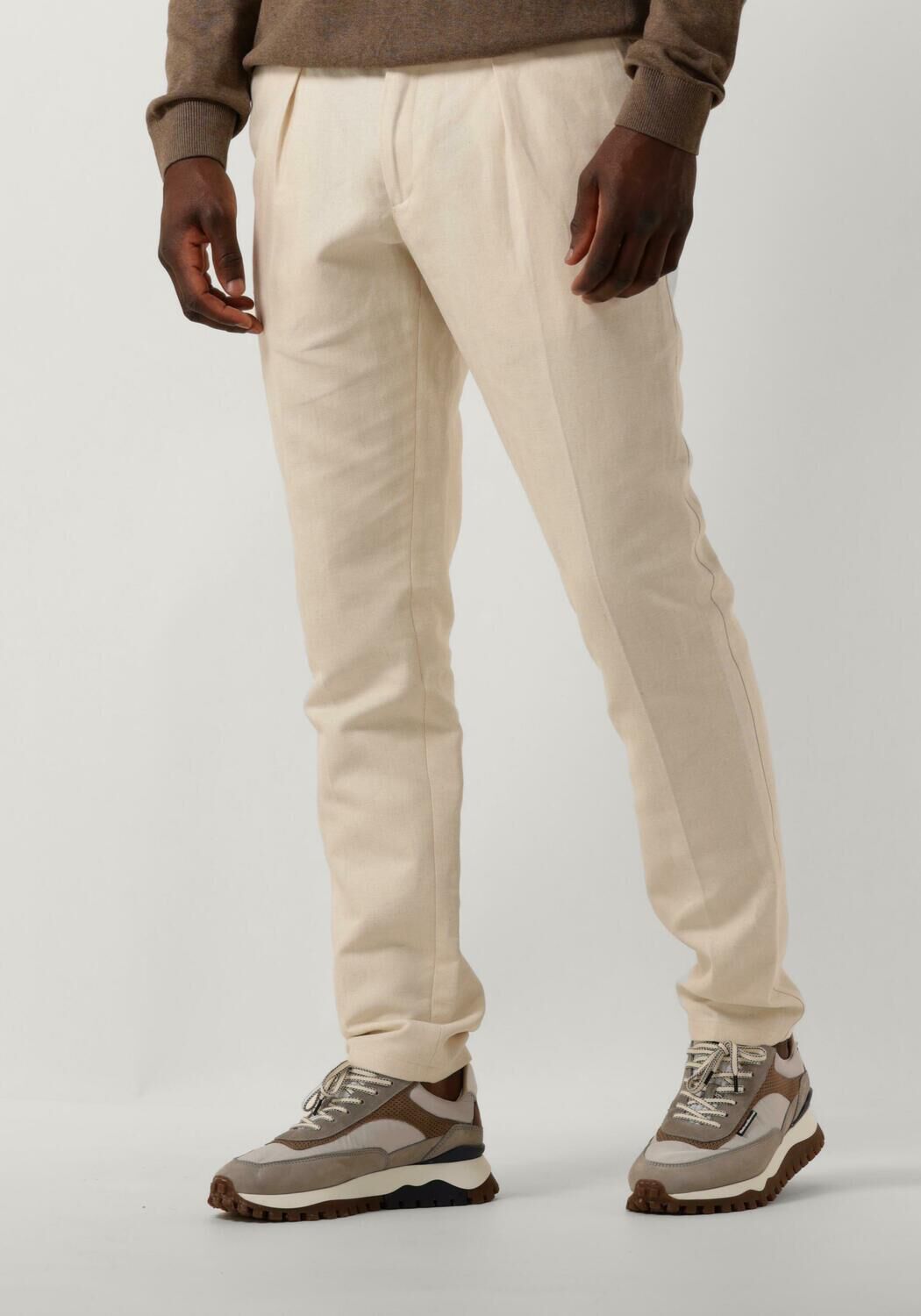 Profuomo Sportcord Broek Stijlvol Comfortabel Katoen Beige Heren