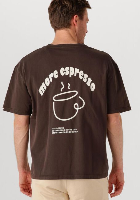 Bruine ANERKJENDT T-shirt AKVILLADS ESPRESSO PRINT S/S TEE - large