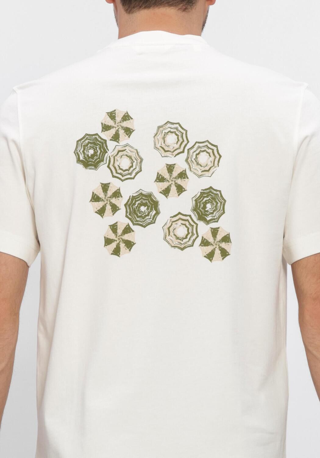 Witte SELECTED MEN Polo / T-shirt SLHMAX GRAPHIC SS O-NECK TEE - large