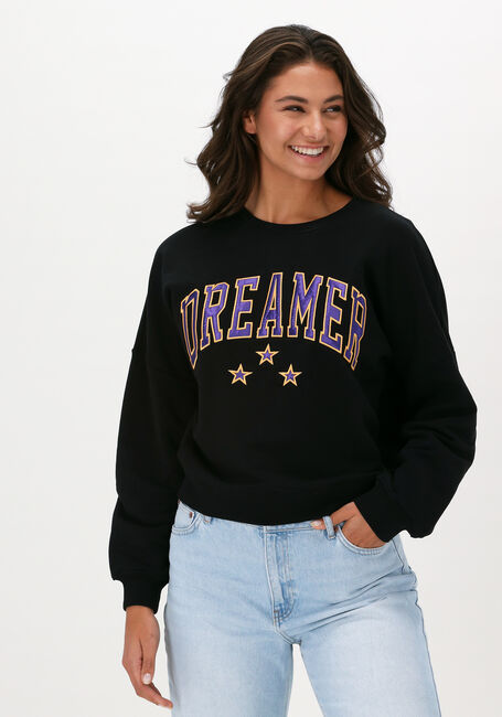 Zwarte COLOURFUL REBEL Sweater DREAMER PATCH DROPPED SHOULDER - large