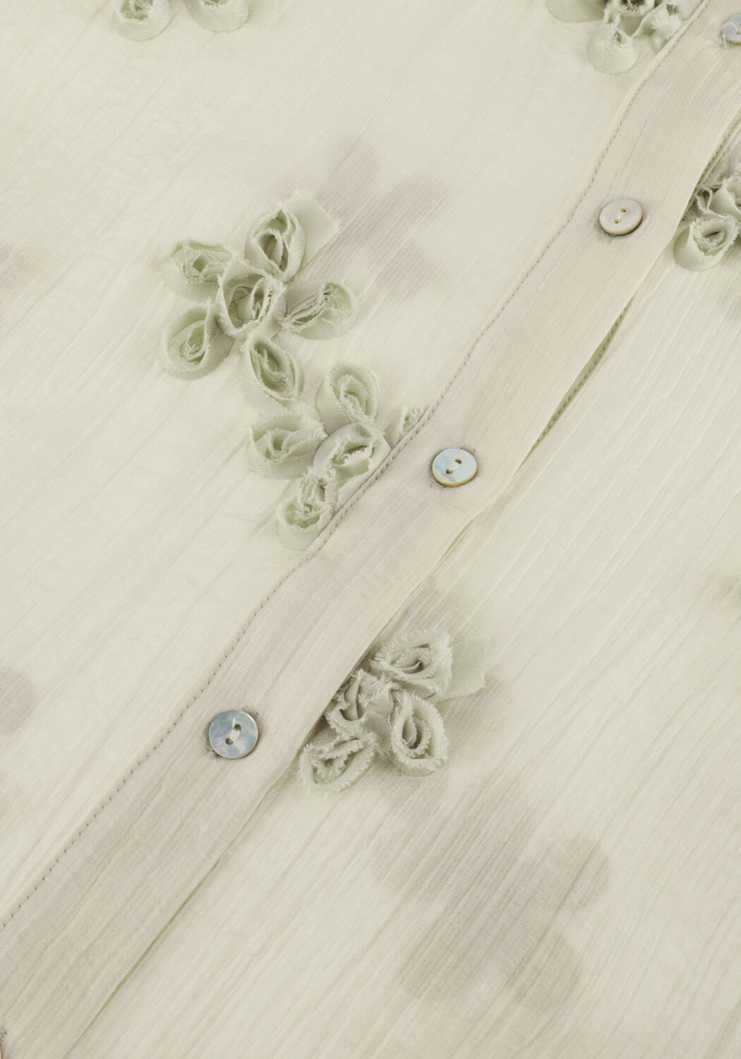 Mint JANSEN AMSTERDAM Blouses ROOS BLOUSE 3DF1 778 3/4 PUFFED SLEEVE 3D FLOWERS - large