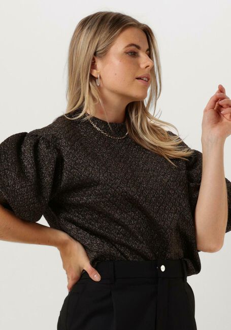 Zwarte SELECTED FEMME Top SLFAGNETHE 2/4 O-NECK JAQUARD TOP - large