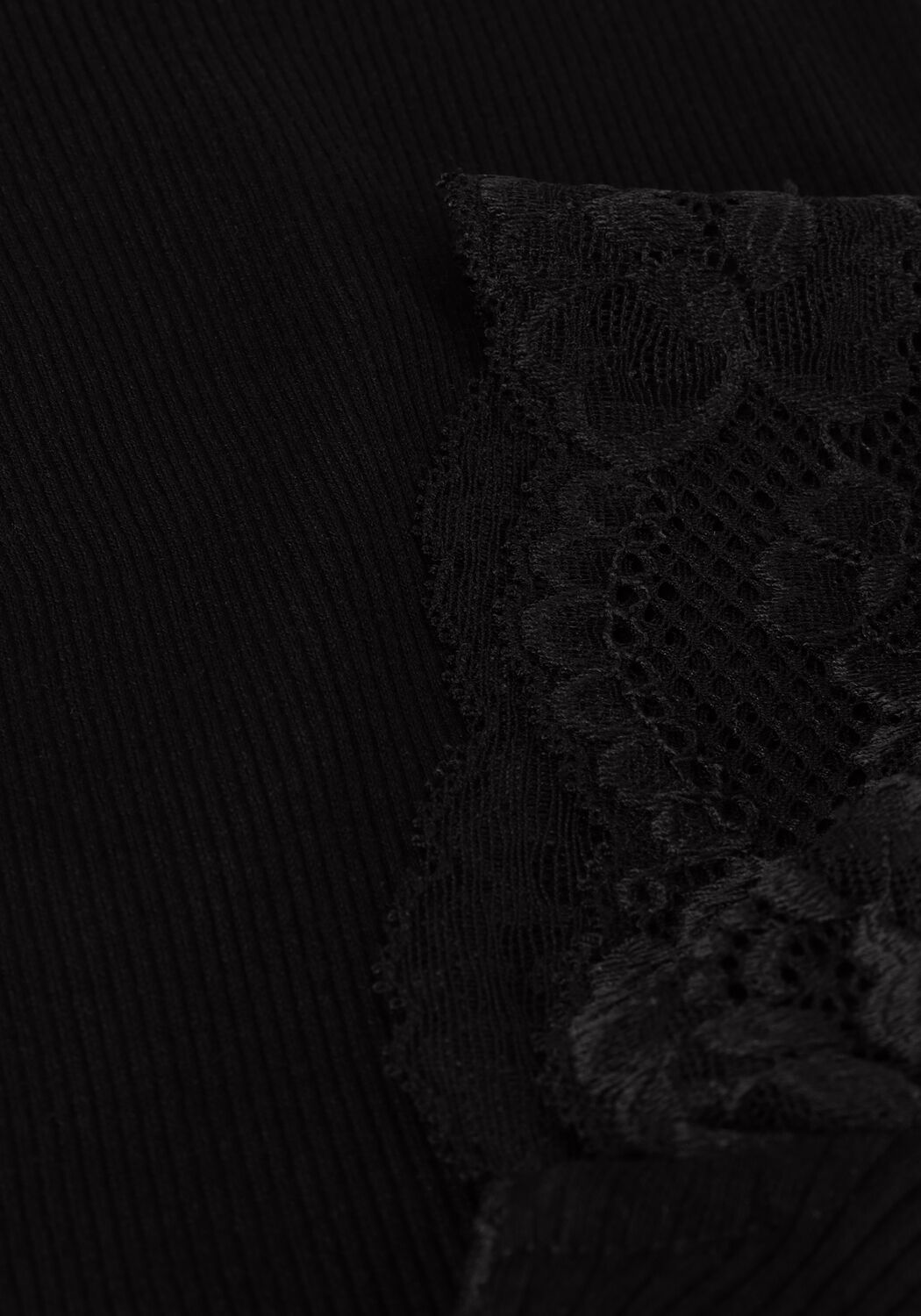Zwarte ROSEMUNDE Top BEATHA SILK T-SHIRT W/ LACE - large