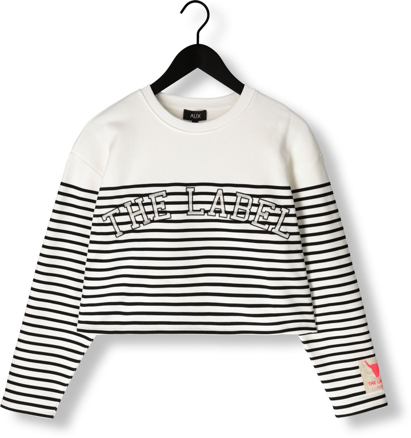 ALIX THE LABEL Dames Truien & Vesten Ladies Knitted Stripe Sweater Wit
