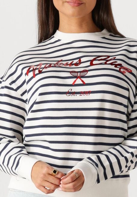 Beige NUKUS Trui PAIGE SWEATER STRIPE - large