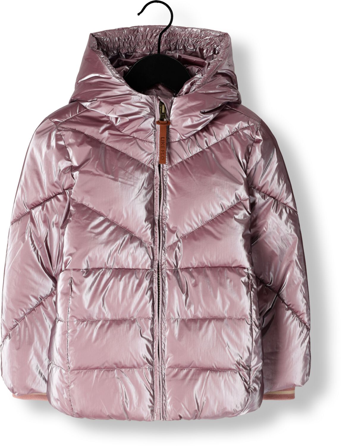 Like Flo quilted gewatteerde winterjas Ashley metallic warm roze Meisjes Polyamide Capuchon 146 152