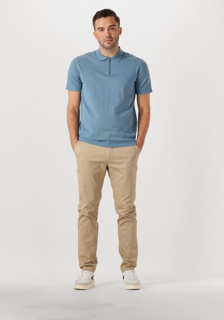Blauwe DSTREZZED Polo DORIAN ZIP POLO - large