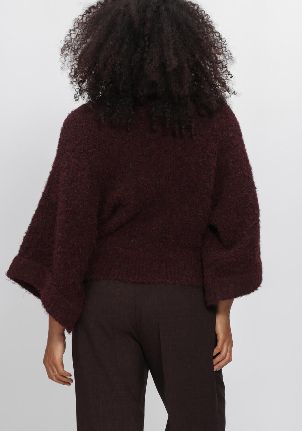Bordeaux AIMEE THE LABEL Truien/vesten NAMIBIAW6 KNITTED SWEATER - large