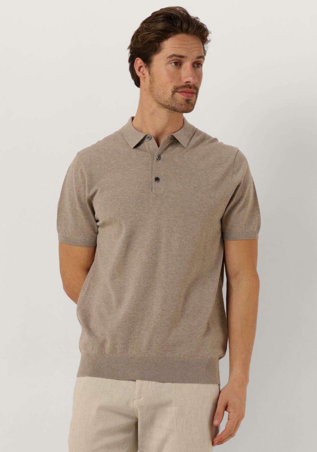 PROFUOMO Heren Polo's & T-shirts Polo Short Sleeve Beige
